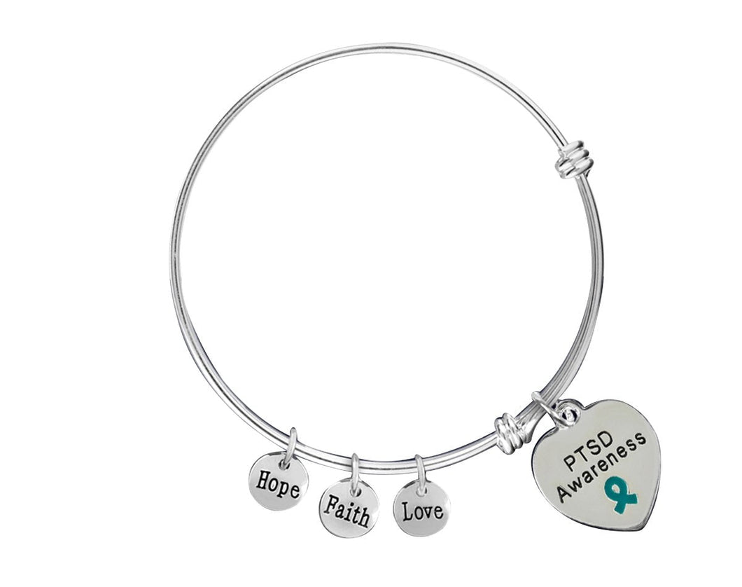 PTSD Awareness Heart Retractable Bracelet - The Awareness Company