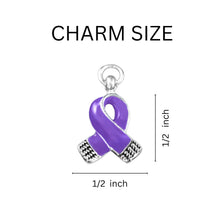 Load image into Gallery viewer, Purple Ribbon Charm Retractable Bracelets - The Awareness Company