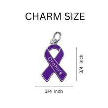 Load image into Gallery viewer, Purple Ribbon Crohn&#39;s Disease Awareness Charm Retractable Bracelets - The Awareness Company