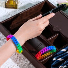 Load image into Gallery viewer, Rainbow Chain Link Silicone Bracelets, Gay Pride Wristbands for PRIDE Parades - The Awareness Company