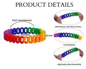 Rainbow Chain Link Silicone Bracelets - The Awareness Company