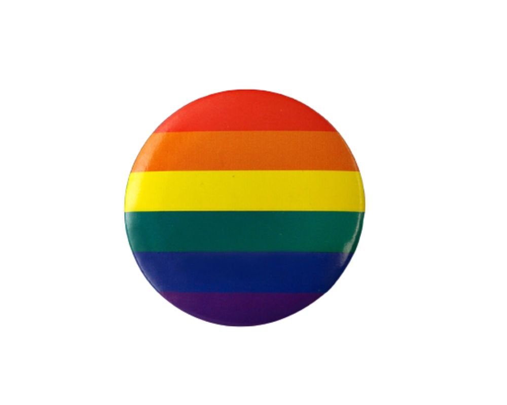 Rainbow Striped Button Pins - The Awareness Company