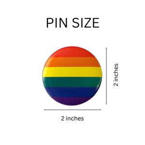 Rainbow Striped Button Pins - The Awareness Company