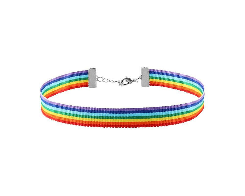 Rainbow Striped Choker Necklace - The Awareness Company
