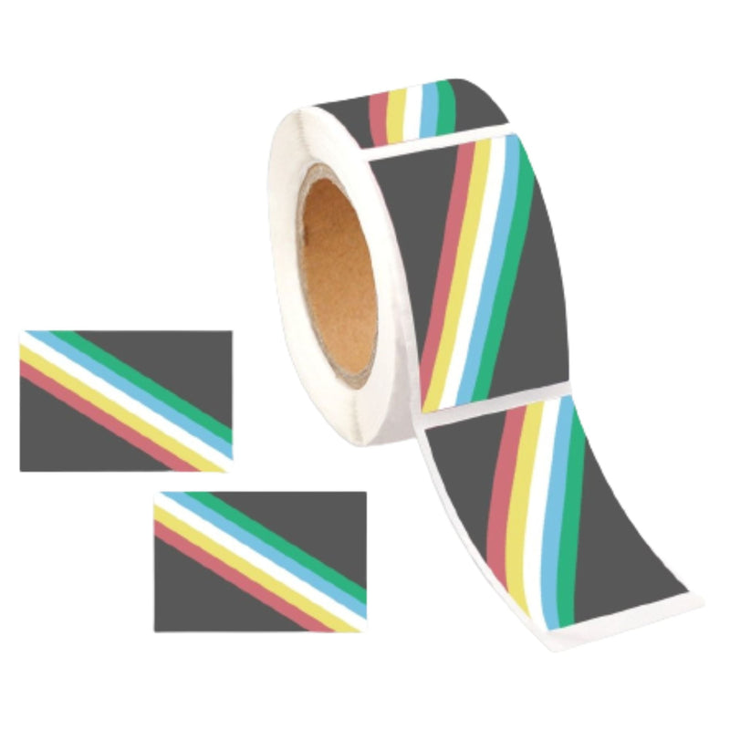 Rectangle Gay PRIDE Disability Flag Stickers (250 Per Roll) - The Awareness Company