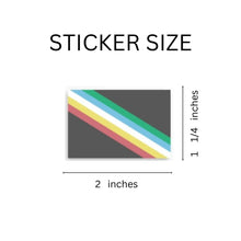Load image into Gallery viewer, Rectangle Gay PRIDE Disability Flag Stickers (250 Per Roll) - The Awareness Company