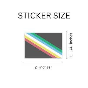 Rectangle Gay PRIDE Disability Flag Stickers (250 Per Roll) - The Awareness Company