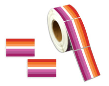 Load image into Gallery viewer, Rectangle Lesbian Sunset Flag Stickers (250 per Roll) - The Awareness Company