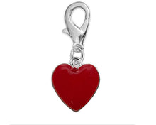 Load image into Gallery viewer, Bulk Red Heart Hanging Charms for Pet Collar for Valentines Day, Heart Awareness