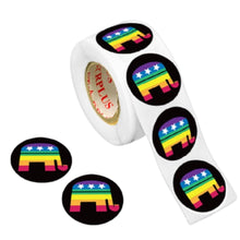 Load image into Gallery viewer, Republican Rainbow Elephant Stickers (250 per Roll) - The Awareness Company