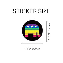 Load image into Gallery viewer, Republican Rainbow Elephant Stickers (250 per Roll) - The Awareness Company