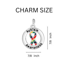 Load image into Gallery viewer, Bulk Autism Awareness Round Charm Hanging Earrings - The Awareness Company