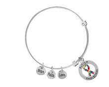 Load image into Gallery viewer, Round Autism Awareness Ribbon Retractable Bracelets - The Awareness Company