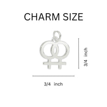 Load image into Gallery viewer, Same Sex Female Symbol Black Cord Bracelets - The Awareness Company