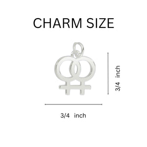 Same Sex Female Symbol Black Cord Bracelets - The Awareness Company