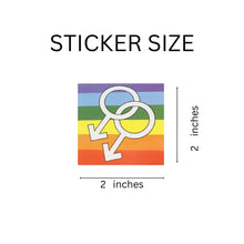 Load image into Gallery viewer, Same Sex Male Symbol Stickers (250 per Roll) - The Awareness Company