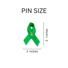 Load image into Gallery viewer, Satin Green Ribbon Pins - The Awareness Company