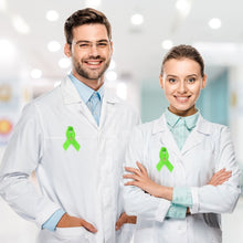 Load image into Gallery viewer, Satin Lime Green Awareness Ribbon Pins - The Awareness Company