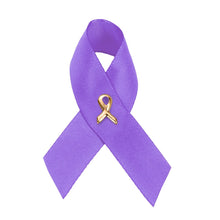 Load image into Gallery viewer, Bulk Satin Purple Ribbons for Alzheimers, Domestic Violence, Lupus - The Awareness Company