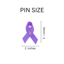 Load image into Gallery viewer, Satin Purple Ribbon Awareness Pins - The Awareness Company