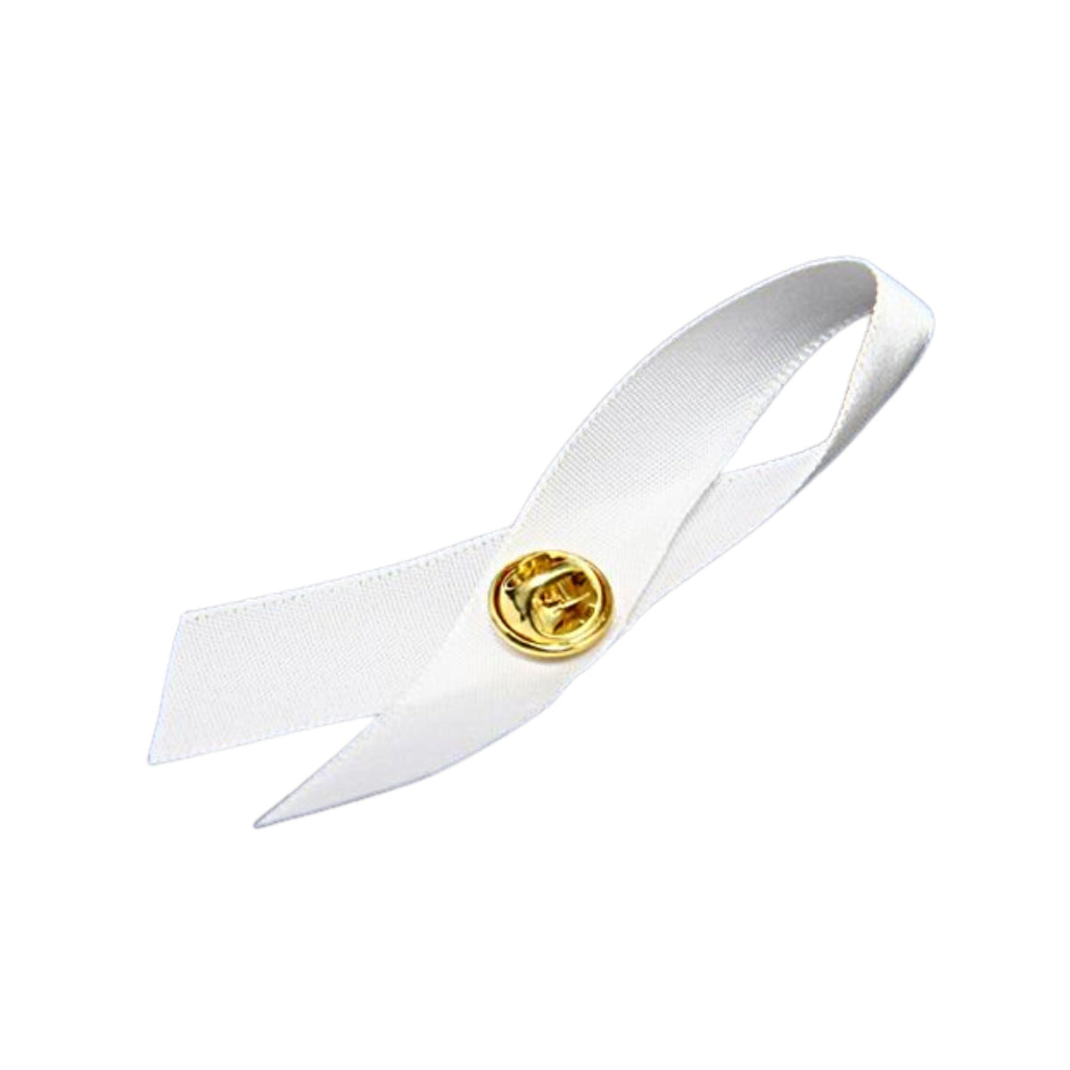 Bulk Satin White Ribbon Awareness Pins for Bone Cancer, Lung Cancer ...