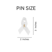 Load image into Gallery viewer, Satin White Ribbon Pins - The Awareness Company