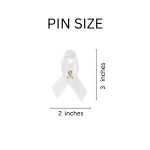 Satin White Ribbon Pins - The Awareness Company