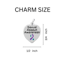 Load image into Gallery viewer, Sexual Assault Awareness Heart Hanging Earrings - The Awareness Company
