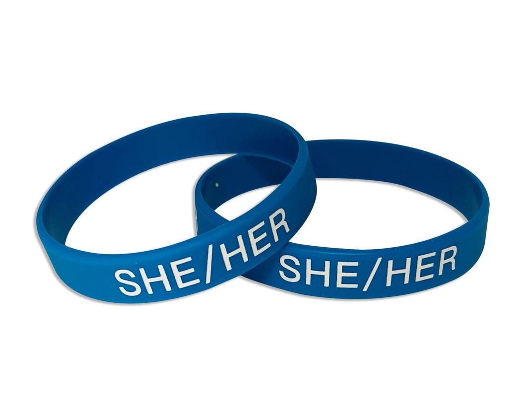 She Her Pronoun Silicone Bracelets - The Awareness Company