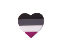 Load image into Gallery viewer, Silicone Asexual LGBTQ Pride Heart Pins - The Awareness Company