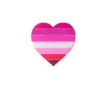Load image into Gallery viewer, Silicone Lesbian Pride Heart Pins - The Awareness Company