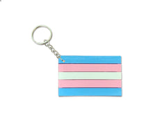 Load image into Gallery viewer, Transgender Pride Flag Keychains, Cheap Gay Pride Gear for PRIDE Parade and Events - The Awareness Company