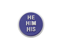 Load image into Gallery viewer, Bulk He Him Silicone Pronoun Pins for Gay Pride, LGBTQ Pronoun Pins - The Awareness Company