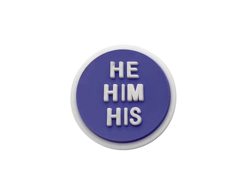 Bulk He Him Silicone Pronoun Pins for Gay Pride, LGBTQ Pronoun Pins - The Awareness Company