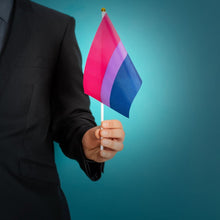 Load image into Gallery viewer, Small Bisexual Flags on a Stick for PRIDE Parades and Events - The Awareness Company