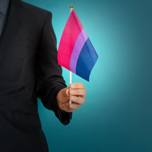 Small Bisexual Flags on a Stick for PRIDE Parades and Events - The Awareness Company