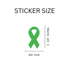 Load image into Gallery viewer, Small Green Ribbon Stickers (250 per Roll) - The Awareness Company