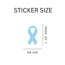 Load image into Gallery viewer, Small Light Blue Ribbon Stickers (250 per Roll) - The Awareness Company