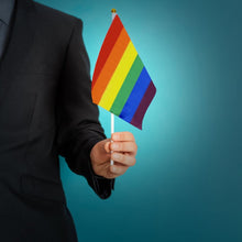 Load image into Gallery viewer, Small Rainbow Flags on a Stick for PRIDE Parades and Events - The Awareness Company