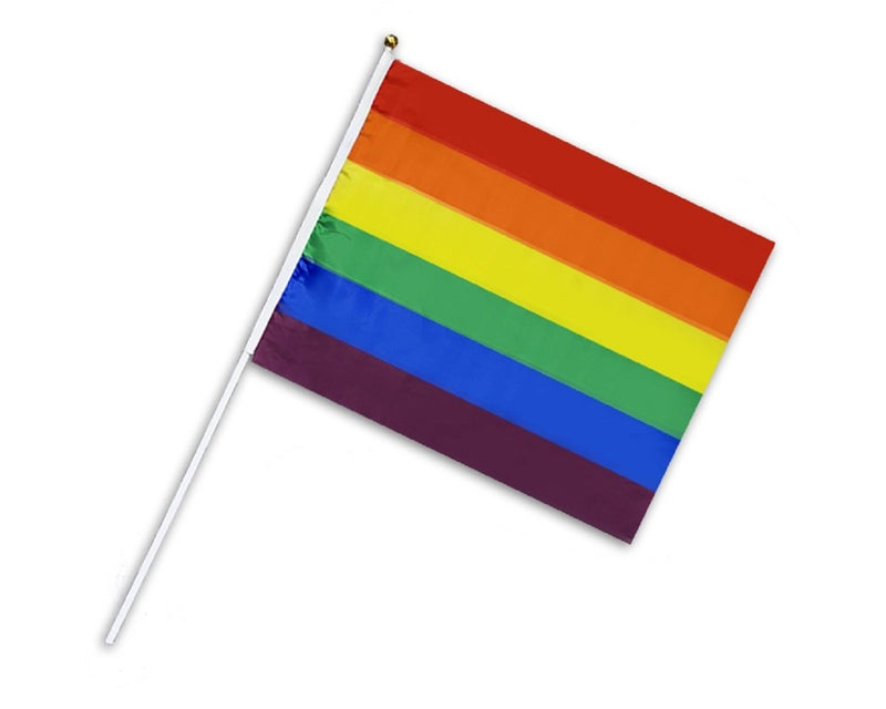 Small Rainbow Flags on a Stick for PRIDE Parades and Events - The Awareness Company