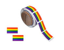 Load image into Gallery viewer, Small Rectangle Rainbow Flag Stickers (250 per Roll) - The Awareness Company