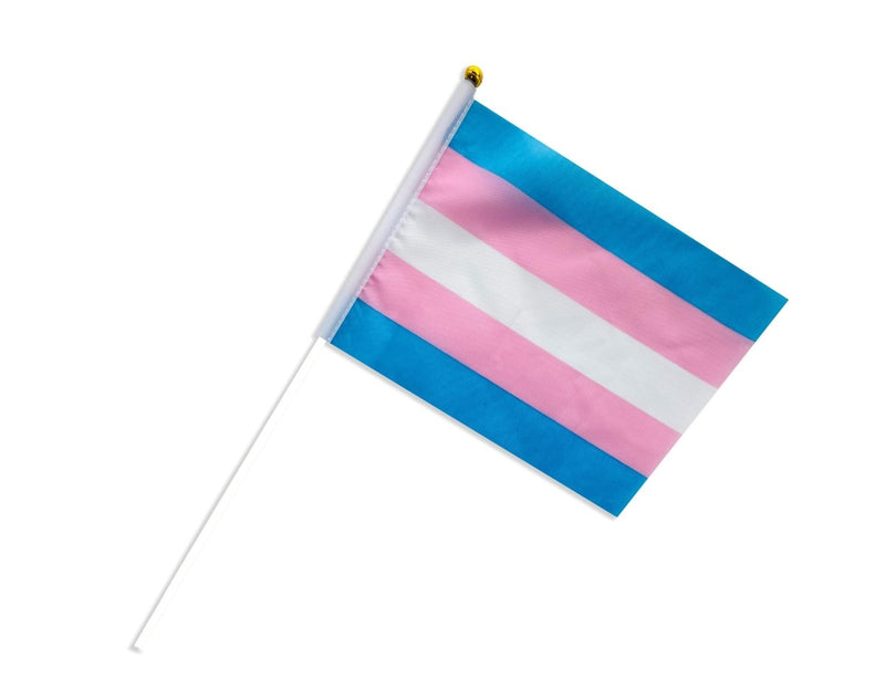 Small Transgender Flags on a Stick for PRIDE Parades and Events - The Awareness Company