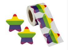 Load image into Gallery viewer, Star Shaped Rainbow Stickers (250 per Roll) - The Awareness Company