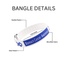 Load image into Gallery viewer, Stomach Cancer Periwinkle Ribbon Bangle Bracelets - The Awareness Company