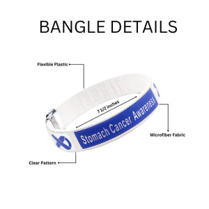 Stomach Cancer Periwinkle Ribbon Bangle Bracelets - The Awareness Company