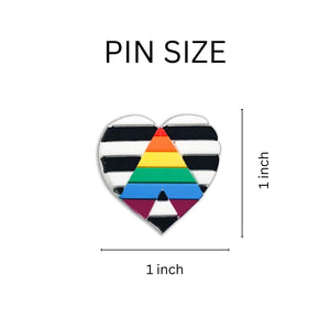 Straight Ally Flag Heart Silicone Pins - The Awareness Company