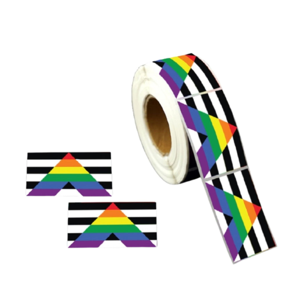 Straight Ally Flag Stickers (250 per Roll) - The Awareness Company