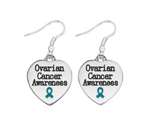 Load image into Gallery viewer, Teal Ribbon Ovarian Cancer Awareness Earrings - The Awareness Company