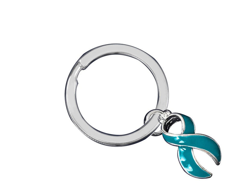 Teal Ribbon Split Style Key Chains - The Awareness Company