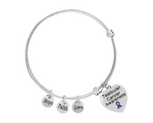 Load image into Gallery viewer, Testicular Cancer Awareness Heart Charm Retractable Bracelets - The Awareness Company